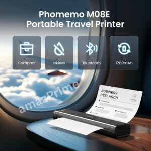 Phomemo M08E Portable Printer – Inkless Thermal Printing for Everyday Needs